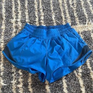 lululemon blue hotty hot shorts